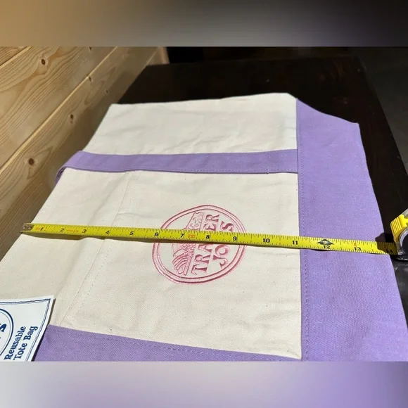 BNWT 2026 large lavender Trader Joe’s canvas tote & matching mini pink pastel - Picture 3 of 5